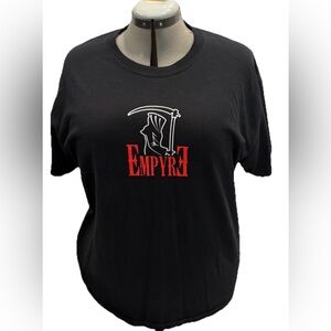 Empyre Feel No Pain T-Shirt Adult Large Black Roses Grim Reaper Double Sided